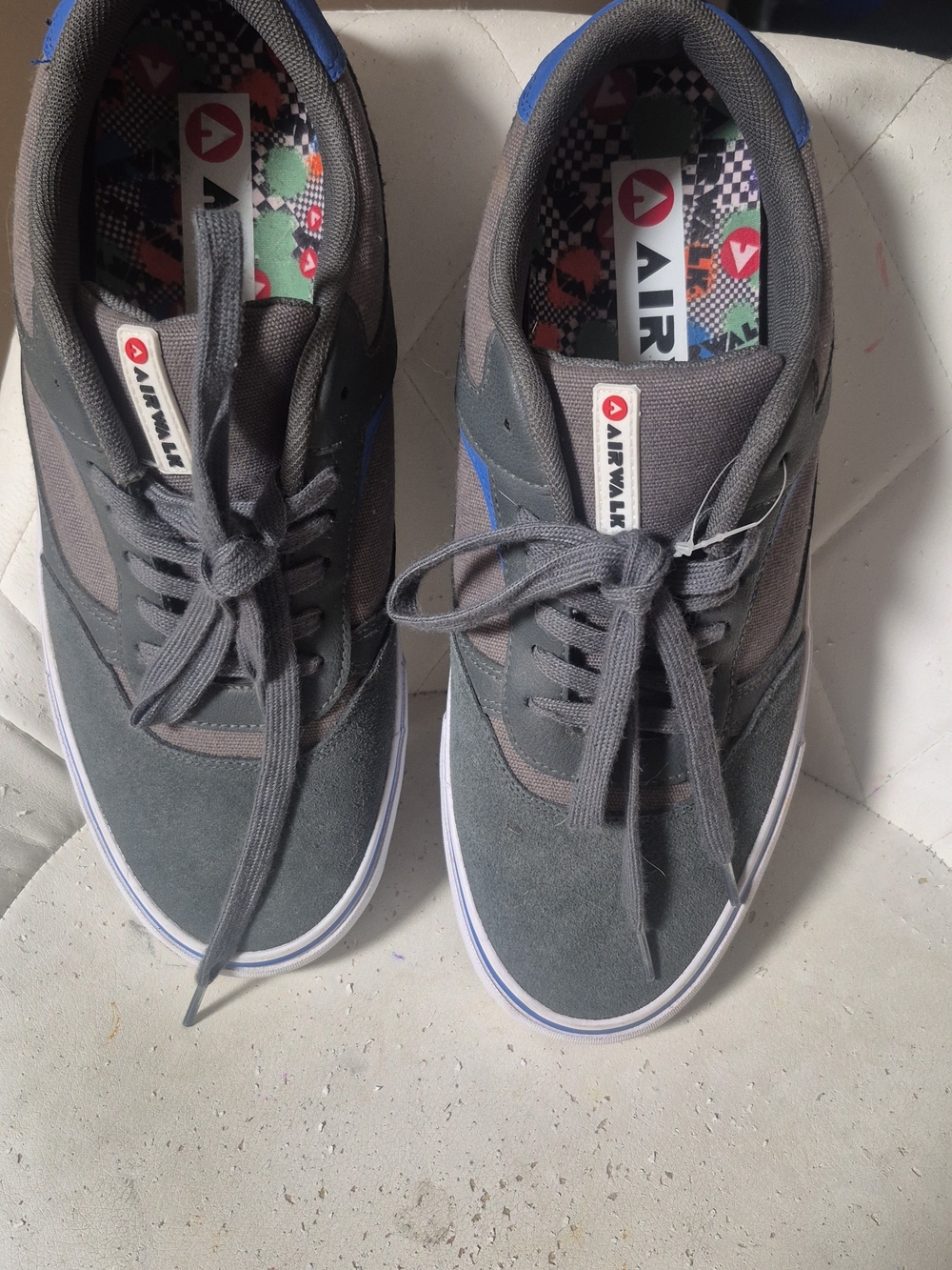 Airwalk Men’s Gray and Blue Skate Sneakers